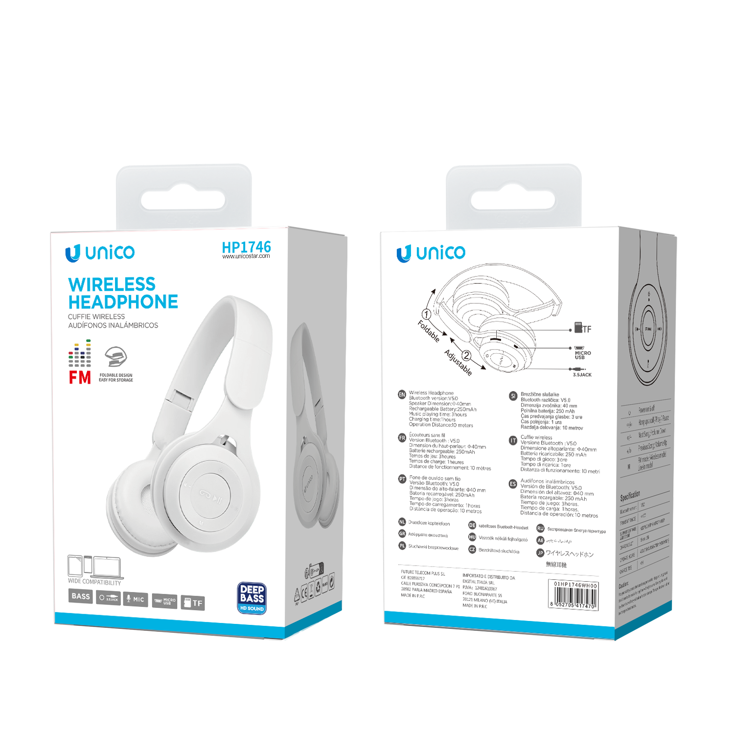 Unico HP1746 Cascos Inalambrico